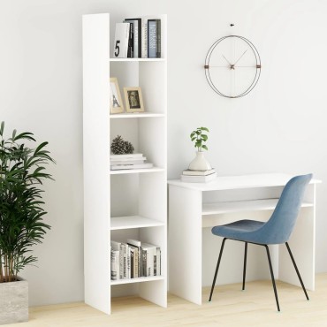 vidaXL Βιβλιοθήκη Λευκή 40x35x180cm από Επεξ. Ξύλο 1 τεμ.