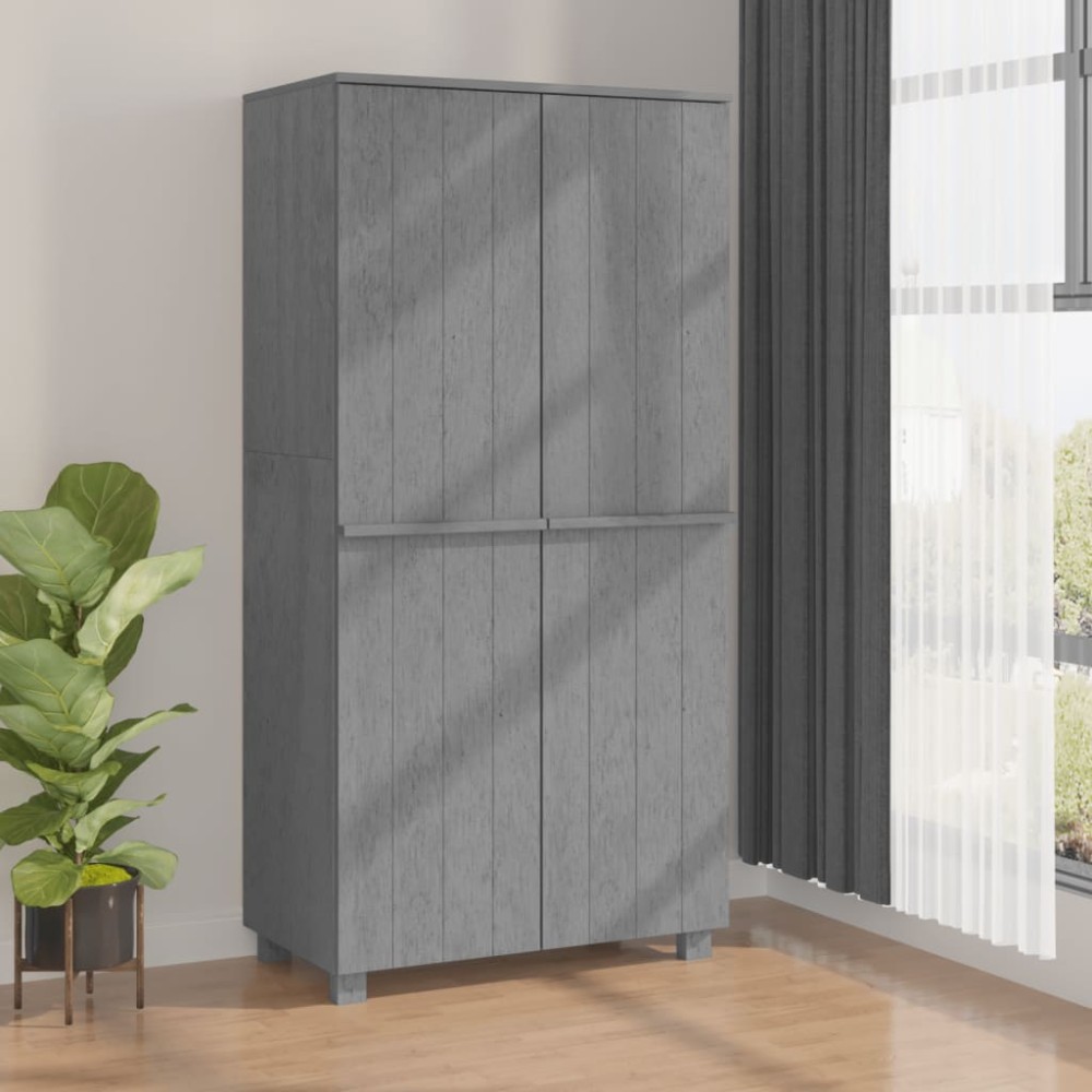 vidaXL Ντουλάπα HAMAR Σκ. Γκρι 89x50x180cm από Μασίφ Ξύλο Πεύκου 1 τεμ.