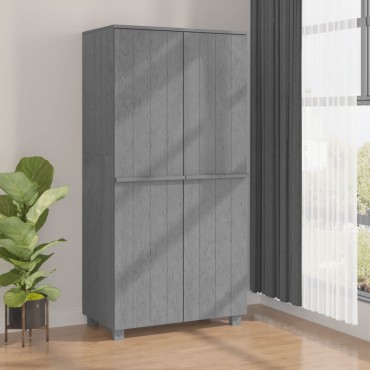 vidaXL Ντουλάπα HAMAR Σκ. Γκρι 89x50x180cm από Μασίφ Ξύλο Πεύκου 1 τεμ.