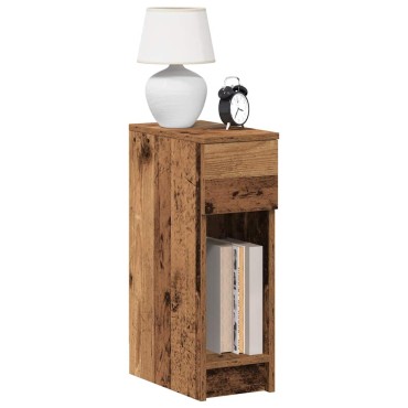 vidaXL Κομοδίνο με συρτάρι Όψη Παλαιού Ξύλου 20x36x60cm 1 τεμ.