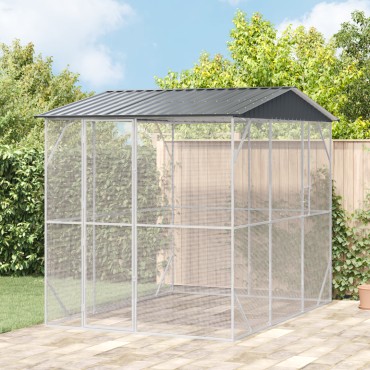 VidaXL Κλουβί πουλιών Ανθρακί 310x227x247 εκ. Χάλυβας