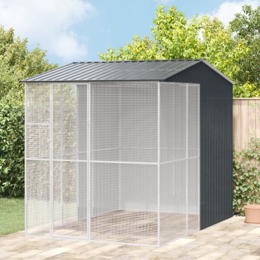 vidaXL Κλουβί Πουλιών Ανθρακί 215x310x247 εκ. Χάλυβας