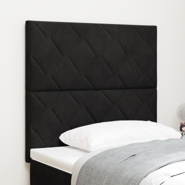 vidaXL Κεφαλάρι Διαμαντιών Μαύρο Βελούδο  90x40x7cm 1 τεμ.
