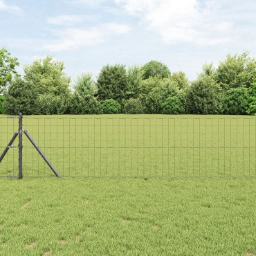 vidaXL Euro Fence με 7 Στήλες 0.4x10 μ Γαλβανισμένος Σίδηρος Γκρι