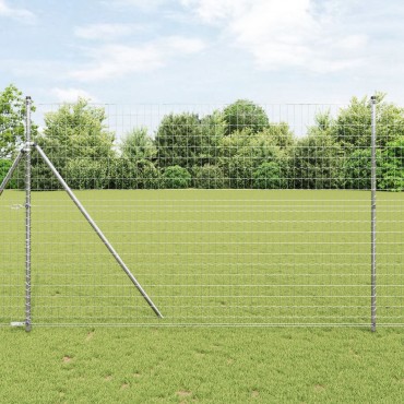vidaXL Euro Fence με 7 Στύλους 1.6x10 μ Γαλβανισμένος χάλυβας