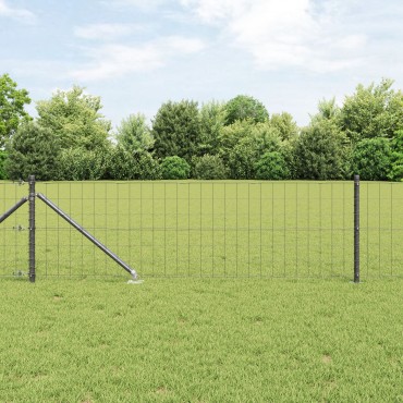vidaXL Euro Fence με 13 βάτες 0.4x25 μ γαλβανισμένου χάλυβα γκρι