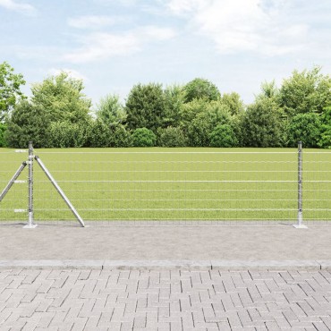 vidaXL Euro Fence με 13 Φλαντζωτούς Πόστες 0.4x50 μ Γαλβανισμένο Ατσάλι