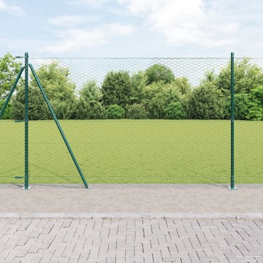 vidaXL Hexagon Fence Πράσινο 1,5x10 m Ατσάλι