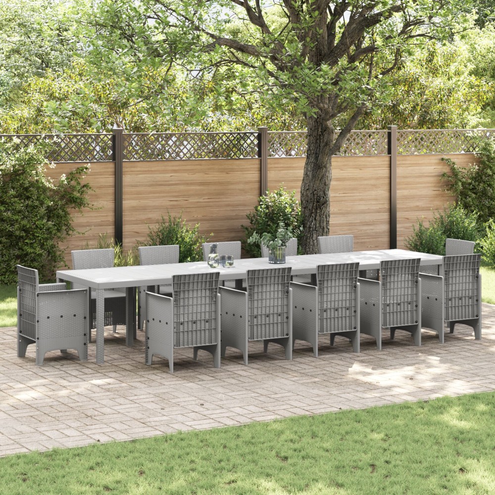 vidaXL Τραπέζι Κήπου Ανοιχτό Γκρι 400x100x73cm Ρατάν, vidaXL Τραπέζι Κήπου Ανοιχτό Γκρι 250x100x73cm Ρατάν, vidaXL Τραπέζι Κήπου Ανοιχτό Γκρι 150x100x73cm Ρατάν 1 τεμ.