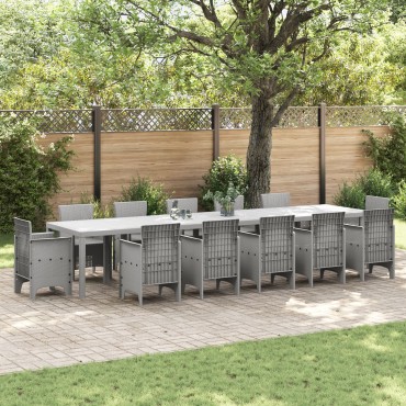 vidaXL Τραπέζι Κήπου Ανοιχτό Γκρι 400x100x73cm Ρατάν, vidaXL Τραπέζι Κήπου Ανοιχτό Γκρι 250x100x73cm Ρατάν, vidaXL Τραπέζι Κήπου Ανοιχτό Γκρι 150x100x73cm Ρατάν 1 τεμ.