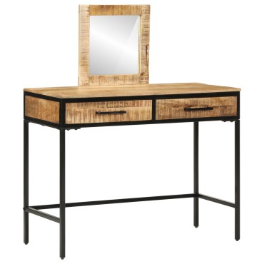 vidaXL Τραπέζι Μακιγιάζ 100x40x75/120cm Στερεό Ξύλο Ρουστίκ Μάνγκο