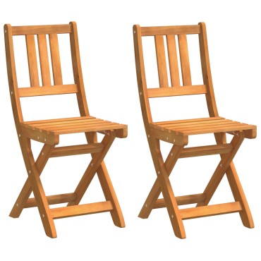 vidaXL Πτυσσόμενες καρέκλες κήπου 2 τεμ. 36x46x85cm Μασίφ ξύλο ακακίας