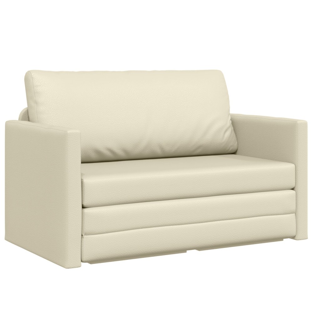 vidaXL Καναπές Κρεβάτι 2 σε 1 Κρεμ 124x71x78cm Τεχνητό Δέρμα 1 τεμ. Γωνιακός