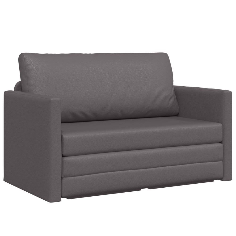 vidaXL Καναπές Κρεβάτι 2-σε-1 Γκρι 124x71x78cm Συνθετικό Δέρμα 1 τεμ. Γωνιακός