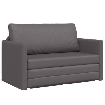 vidaXL Καναπές Κρεβάτι 2-σε-1 Γκρι 124x71x78cm Συνθετικό Δέρμα 1 τεμ. Γωνιακός