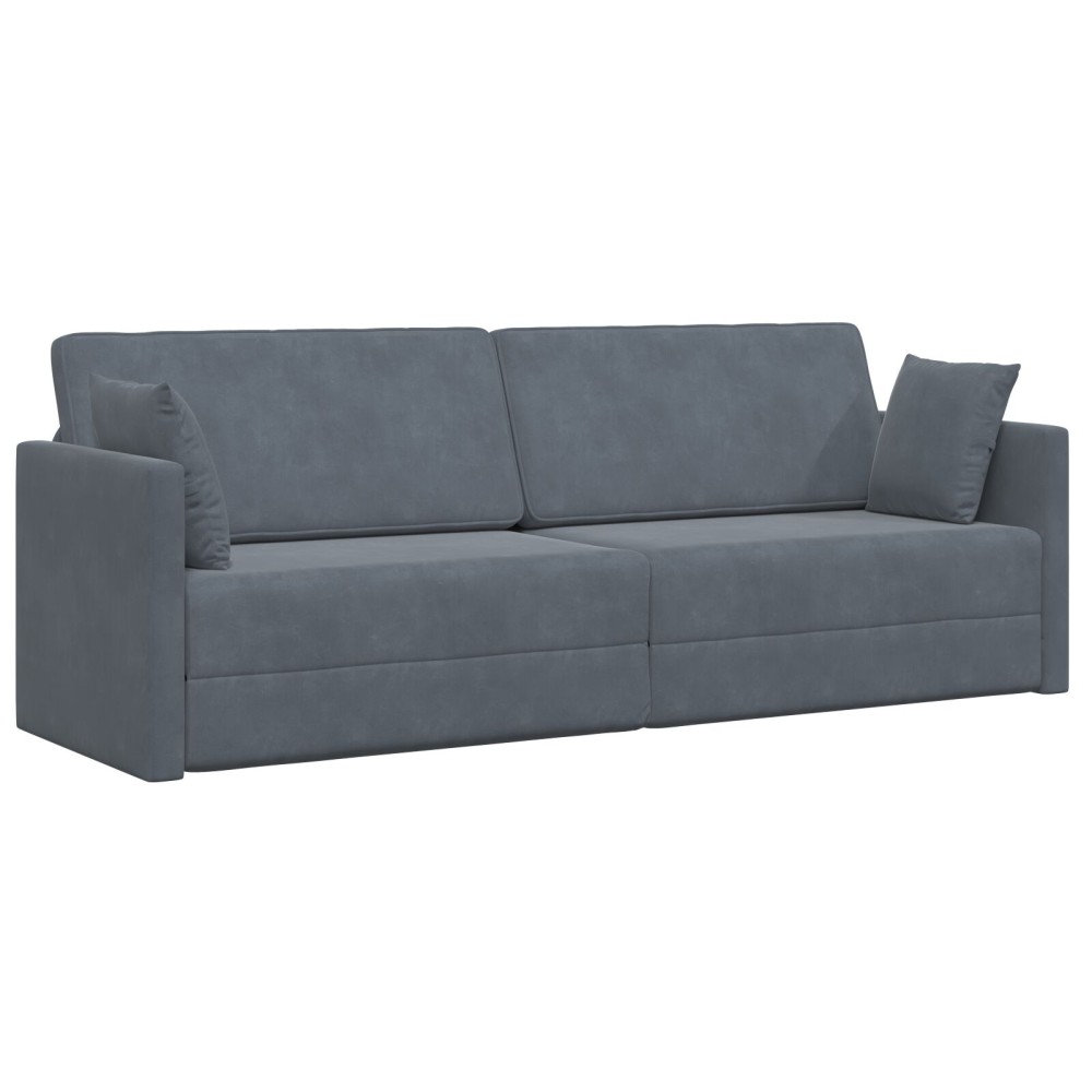 vidaXL Καναπές-κρεβάτι δαπέδου Σκούρο Γκρι 213x70x77cm Βελούδο
