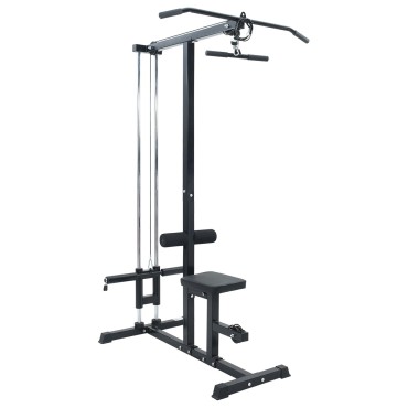 vidaXL Lat Pulldown Machine με Ρυθμιζόμενη Καρέκλα 80 kg Φορτιζόμενο Ατσάλι