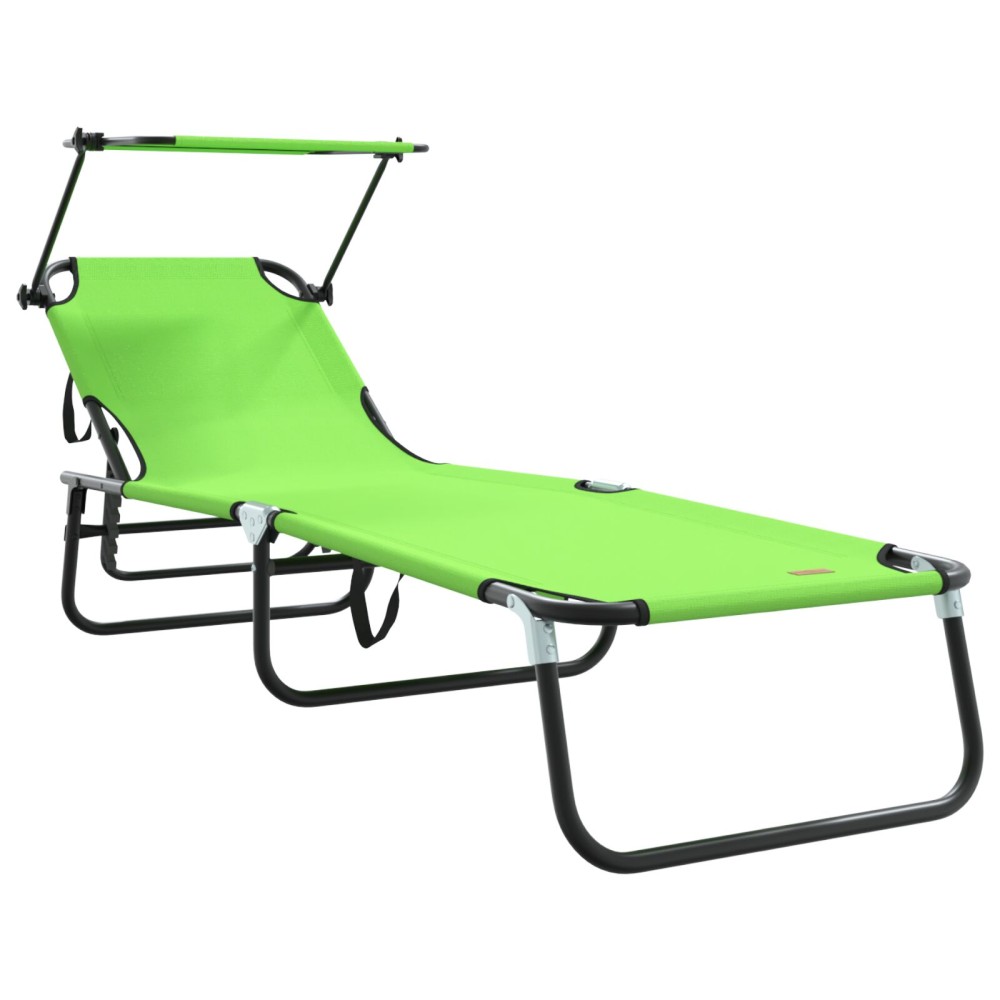 vidaXL Πτυσσόμενη ξαπλώστρα oxford Πράσινο 190x57x81cm