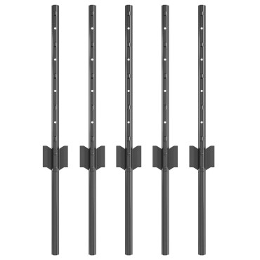vidaXL Στήλοι Φράχτη 5 τεμ Σχήμα U Γκρίζο Χάλυβας 80x8.6x1.5 cm