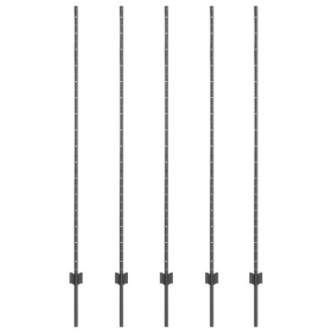 vidaXL Φράχτες 10 τεμ U-Channel Γκρι Χάλυβας 200x8.6x1.5 cm