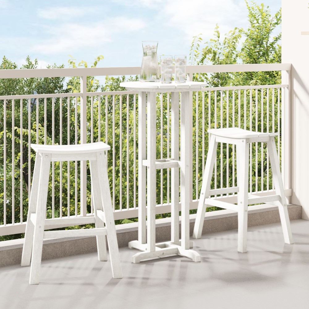 vidaXL Μπαρ σκαμπό 2 τεμ. Λευκό 52x43x73,5cm HDPE