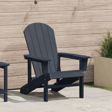 vidaXL Καρέκλα Adirondack Ναυτικό Μπλε 74x82x91cm HDPE 1 τεμ.