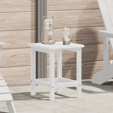 vidaXL Τραπέζι Adirondack Λευκό 38x38x45cm HDPE 1 τεμ.