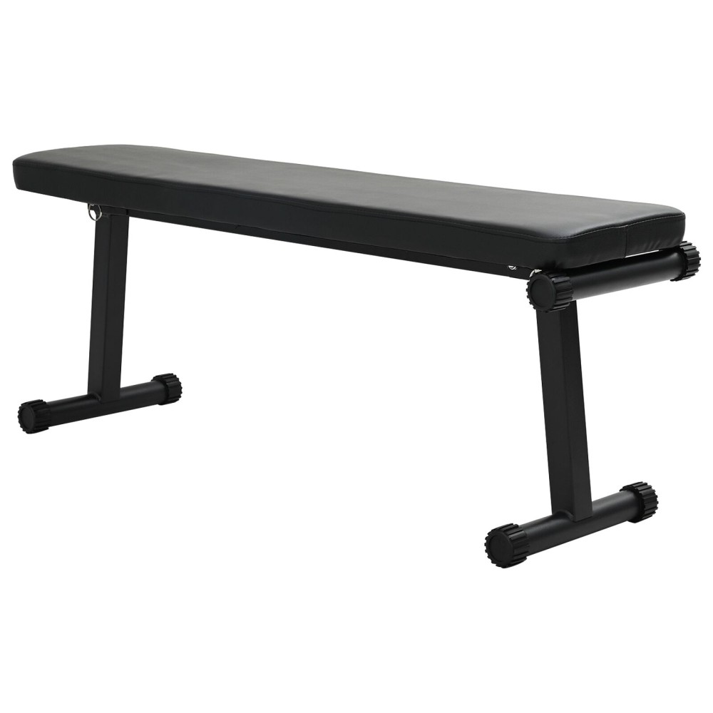 vidaXL Αναδιπλούμενος Πάγκος Βάρη 100 kg Μαύρος 107x27x41 cm Ατσάλι