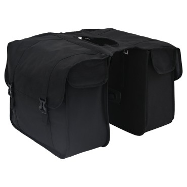 vidaXL Μαύρη Διπλή Τσάντα Ποδηλάτου 48 L