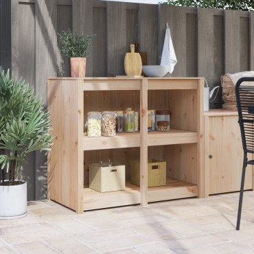 vidaXL Ντουλάπα Εξωτερικής Κουζίνας 106x55x92cm Από Στερεό Ξύλο Πεύκο