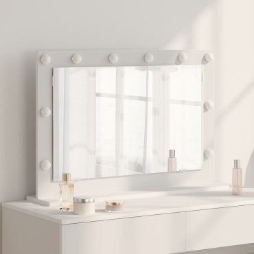 vidaXL Καθρέφτης Vanity με LED Φώτα Λευκό 80x55x18 εκ.