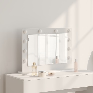 vidaXL Καθρέφτης Vanity με LED φώτα Λευκό 60x45x18 εκ.