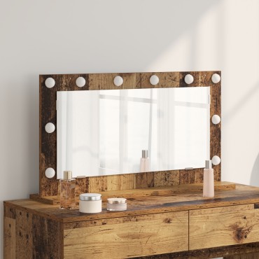 vidaXL Καθρέφτης Vanity Παλιό ξύλο Ξύλο, Γυαλί 80 x 45 x 18 εκ.