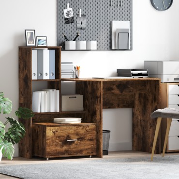vidaXL Συρταριέρα Καπνιστή καρυδιά MDF με βερνίκι Συρταριέρα Ορθογώνια