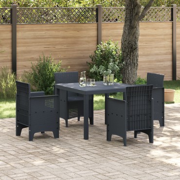 vidaXL Τραπέζι Κήπου Ανθρακί 100x100x73cm Πολυκαρμπονικό 1 τεμ.