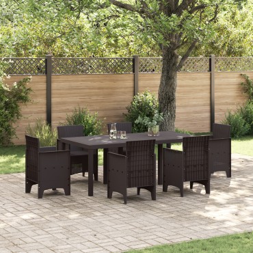 vidaXL Τραπέζι Κήπου Καφέ 200x100x73cm Πολυ Ράτταν 1 τεμ.