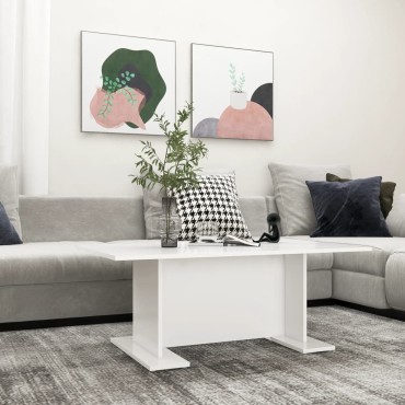 vidaXL Τραπεζάκι Σαλονιού Λευκό 103,5x60x40cm από Επεξ. Ξύλο 1 τεμ.