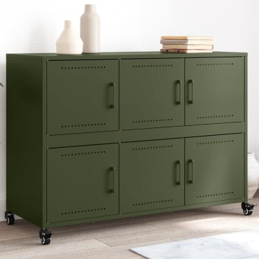 vidaXL Ντουλάπι Πράσινο Λαδί 100,5x39x72cm από Ατσάλι 1 τεμ.