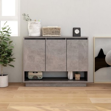 vidaXL Μπουφές Γκρι Σκυροδέματος 97x31x75cm από Μοριοσανίδα 1 τεμ.