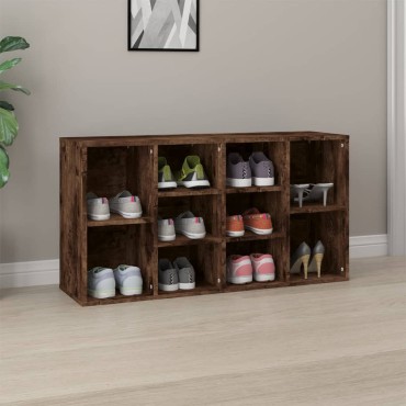 vidaXL Παπουτσοθήκη Καπνιστή Δρυς 103x30x54,5cm Επεξεργασμένο Ξύλο