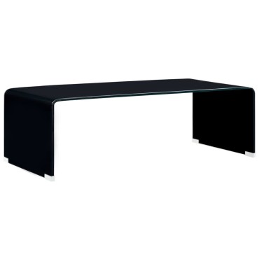 vidaXL Τραπεζάκι Σαλονιού Μαύρο 98x45x31cm από Ψημένο Γυαλί 1 τεμ.