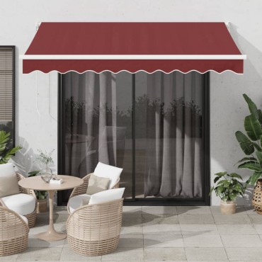 vidaXL Τέντα Πτυσσόμενη Χειροκίνητη Μπορντό 300x250 εκ.