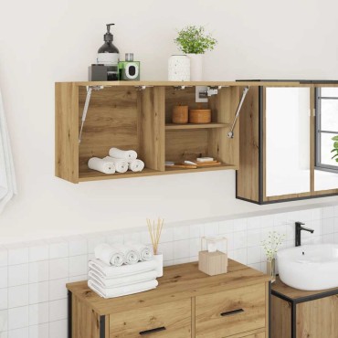 vidaXL Ντουλάπι τοίχου μπάνιου Artisan Oak Κατασκευασμένο ξύλο 80x25x40 cm 1 τεμ.