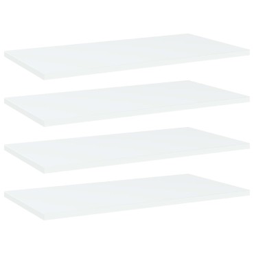 vidaXL Ράφια Βιβλιοθήκης 4 τεμ. Λευκά 60x30x1,5cm από Μοριοσανίδα