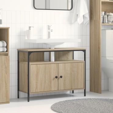 vidaXL Νιπτήρας Μπάνιου Καμπίνα Σονομά Οξιά 80x30x60cm Επεξεργασμένο Ξύλο