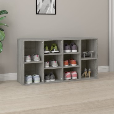 vidaXL Παπουτσοθήκη Γκρι Sonoma 103x30x54,5cm από Επεξεργασμένο Ξύλο