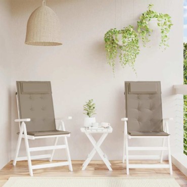 vidaXL Μαξιλάρια Καρέκλας με Πλάτη 2 τεμ. Taupe από Ύφασμα Oxford 120x50x3cm