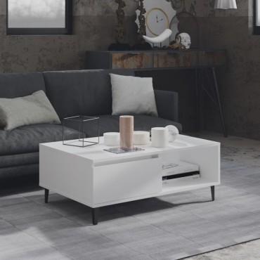 vidaXL Τραπεζάκι Σαλονιού Λευκό 90x60x35cm από Μοριοσανίδα 1 τεμ.