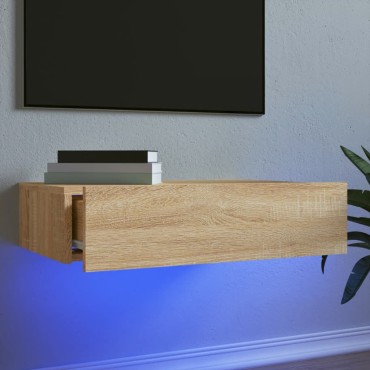 vidaXL Έπιπλο Τηλεόρασης με LED Sonoma Δρυς 60x35x15,5cm