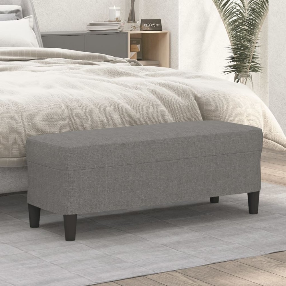 vidaXL Πάγκος Σκούρο Γκρι 100x35x41cm Υφασμάτινος 1 τεμ.